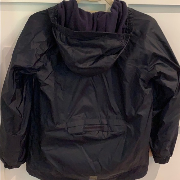 Lands end boys medium 10-12 navy rain jacket - Picture 5 of 5